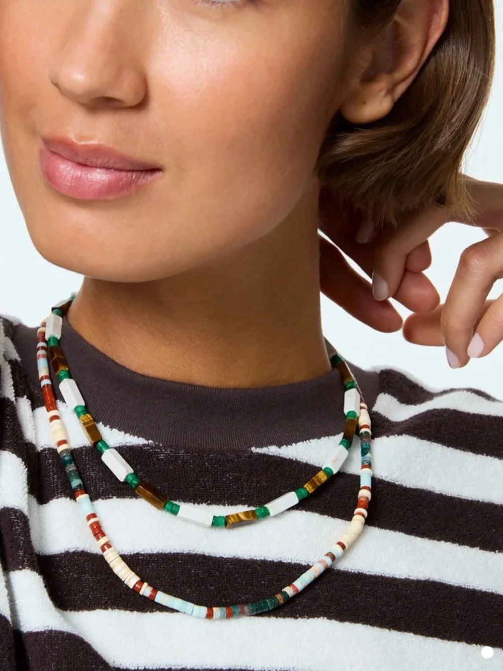 Roxanne Assoulin The Off Duty Duo Heishi Bead & Tiger Eye Necklace NEW ARRIVALS!